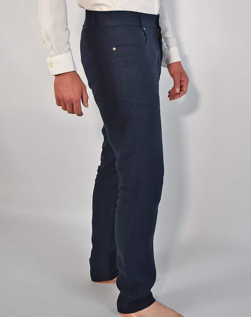Men's Linen Pants BREMER in Deep navy blue